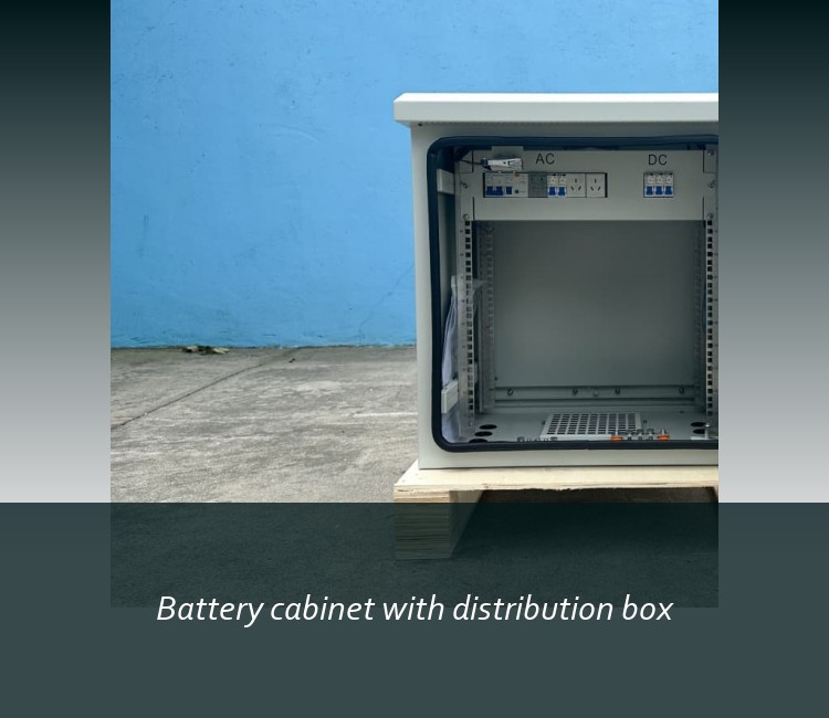 Battery cabinet with distribution box