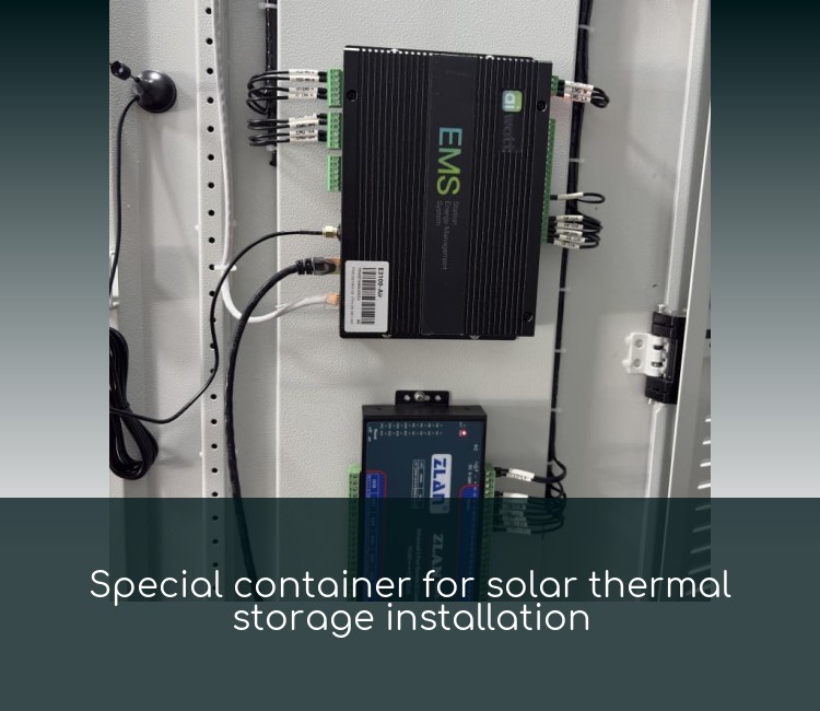 Special container for solar thermal storage installation