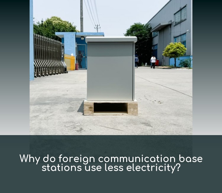 Why do foreign communication base stations use less electricity?