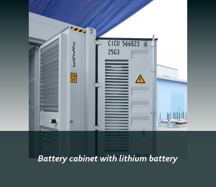 Battery cabinet with lithium battery