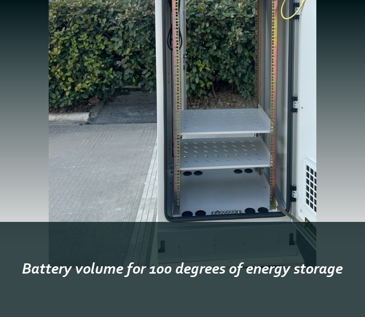 Battery volume for 100 degrees of energy storage
