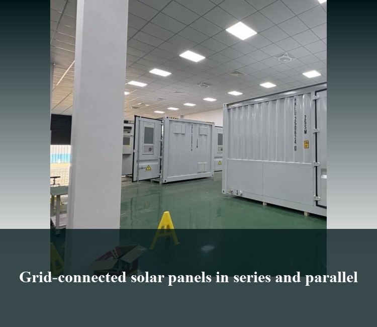 Grid-connected solar panels in series and parallel