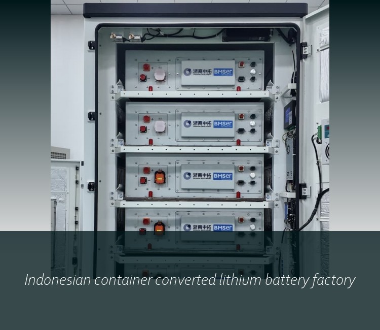 Indonesian container converted lithium battery factory