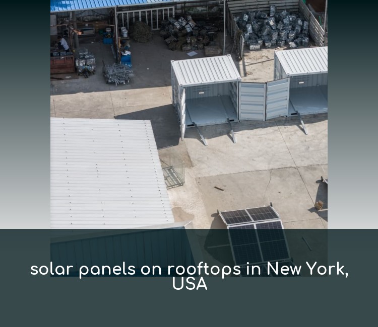 solar panels on rooftops in New York, USA