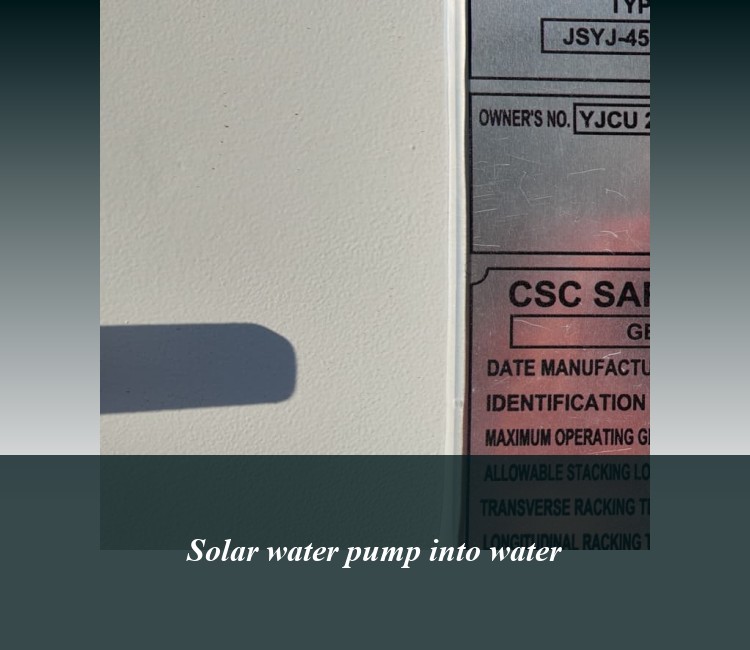 Solar water pump into water