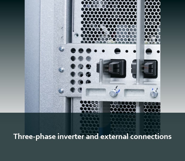 Three-phase inverter and external connections