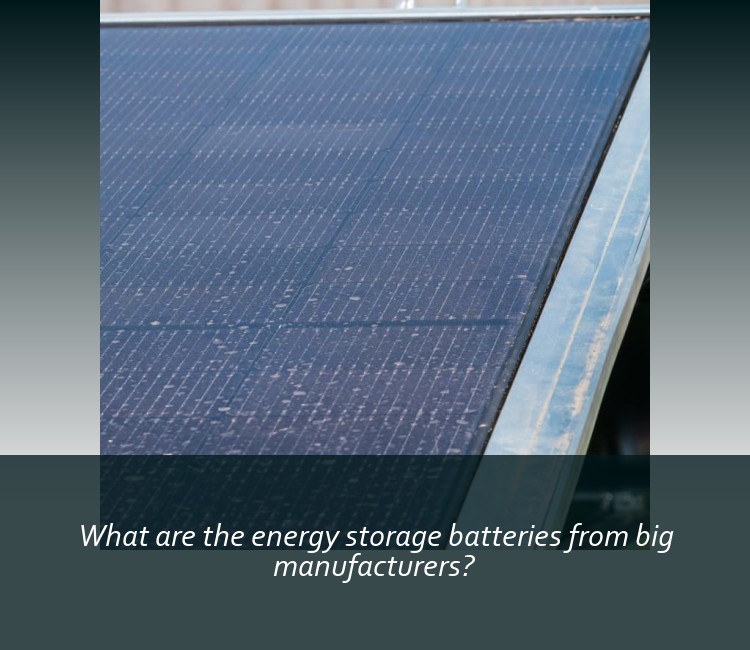 What are the energy storage batteries from big manufacturers?